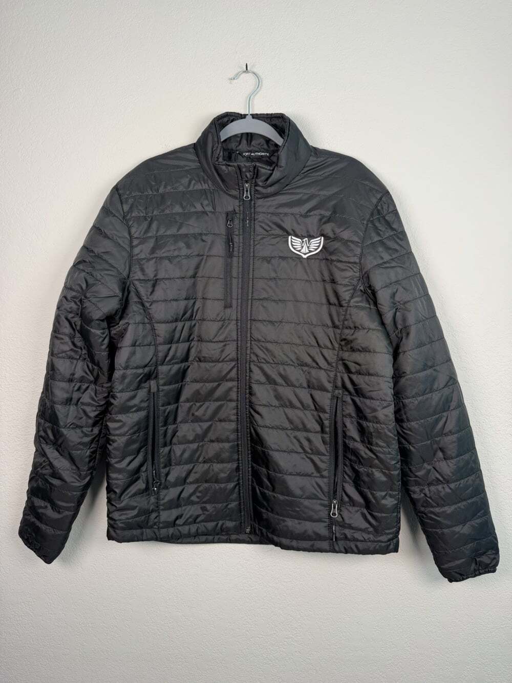 PORT AUTHORITY Large L Black Puffer Jacket Excellent Condition Lightweight